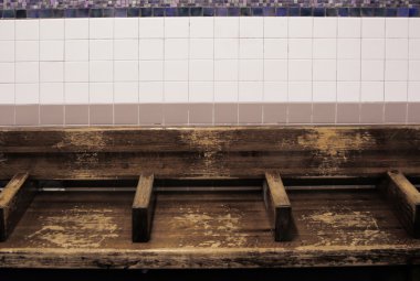 Empty subway bench clipart