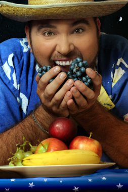 Man with fruit clipart