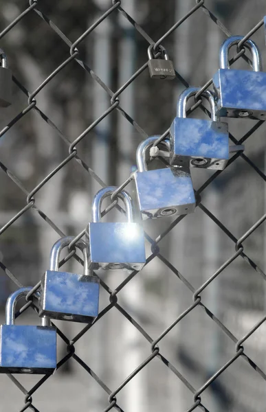 stock image Locks in a row