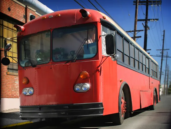 Stor röd buss — Stockfoto