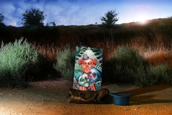 Malarstwo trzech klaunów — Zdjęcie stockowe