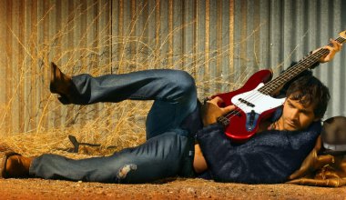 Man and Guitar clipart