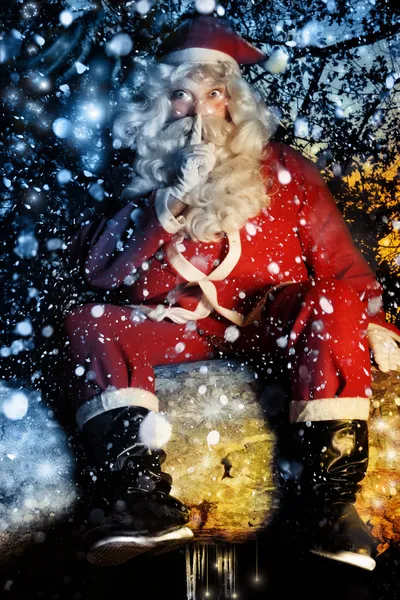 Noel Baba ve kar — Stok fotoğraf