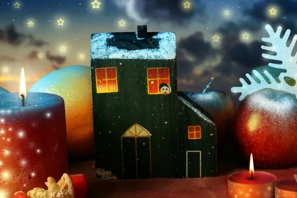 Casa e Natale — Foto Stock