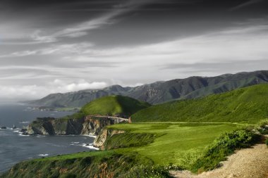 Coastline in green