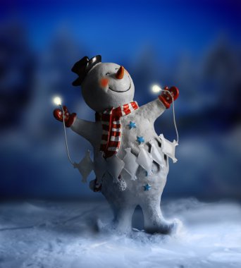 Smiling Snowman clipart