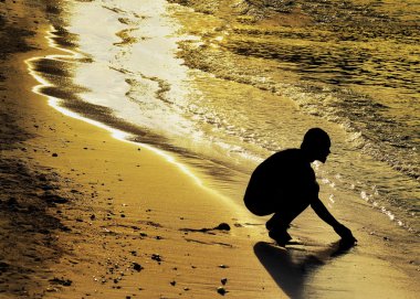 Man and ocean clipart