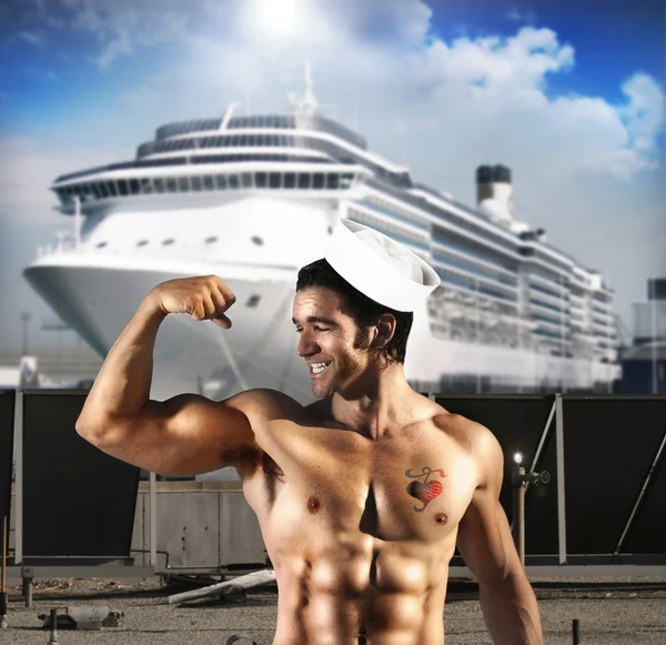 Sexy sailor man — Stockfoto