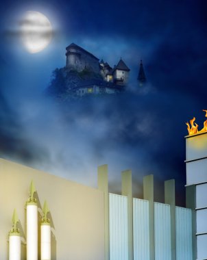 Castle on a hill clipart