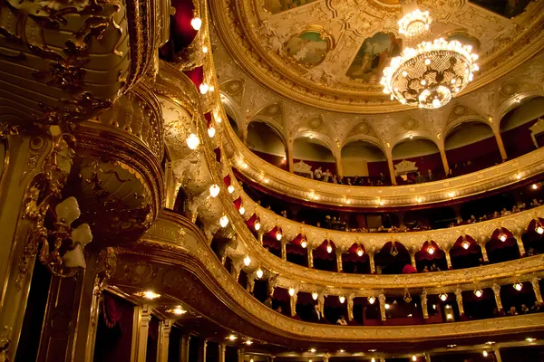 Интерьер Оперного театра в Одассе, Украина Лицензионные Стоковые Изображения