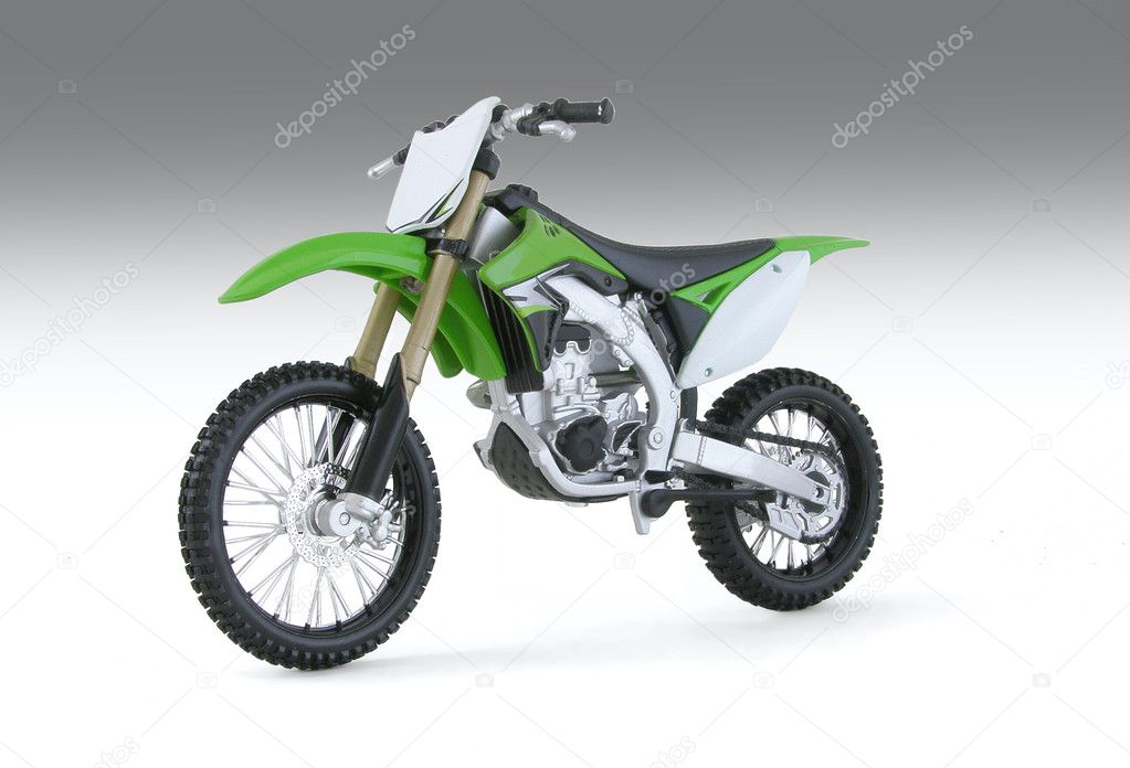 Green motocross motorcycle