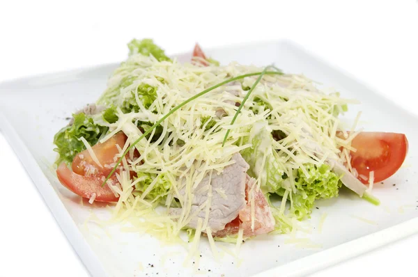 Meat and cheese salad — Stock Photo, Image