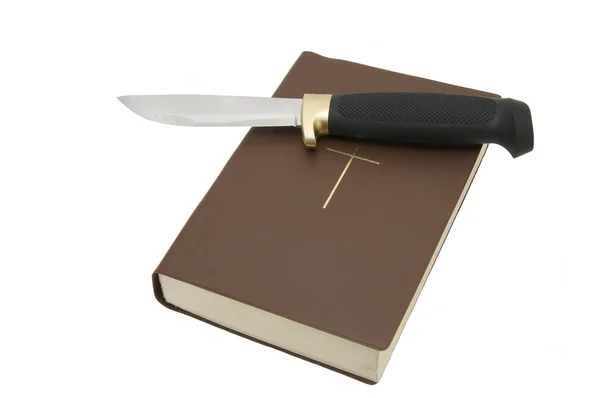 Bible and a knife — Stock Photo, Image