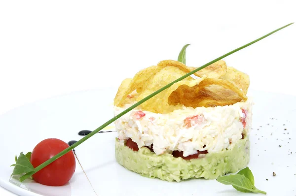 Salada com caranguejo — Fotografia de Stock