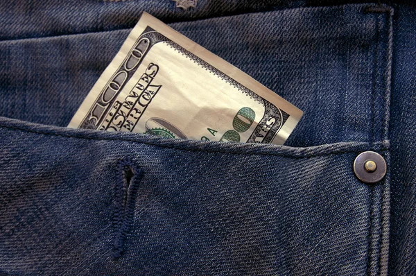 Hundred dollars in your pocket — Stock Photo, Image