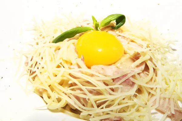 Espaguete com ovo — Fotografia de Stock
