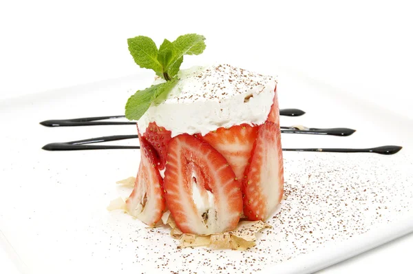 Dessert crème fraise — Photo
