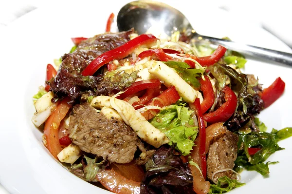 Salade met vlees en groenten — Stockfoto