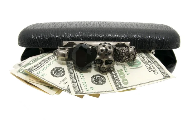 Clutch and money — Stock Photo, Image