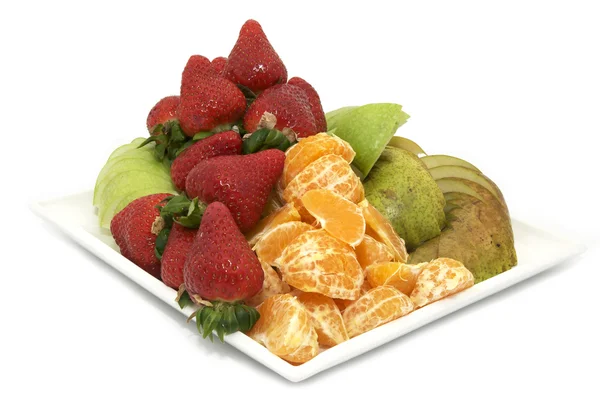Plate with fruits and berries — Stock Photo, Image