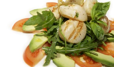 Salad of scallops clipart