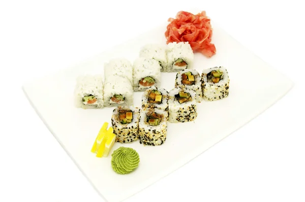 Sushi with rice and fish — Stock Photo, Image
