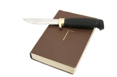 Bible and a knife clipart