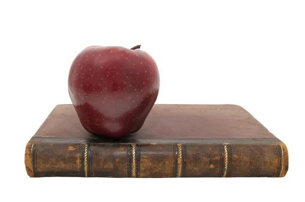 Livros e uma maçã — Fotografia de Stock