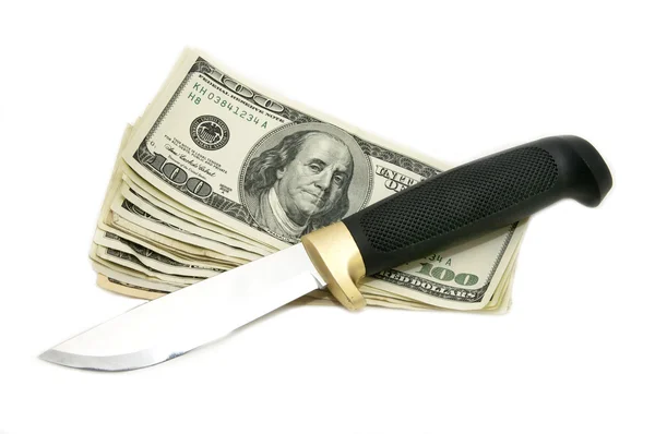 ドルとナイフ — ストック写真