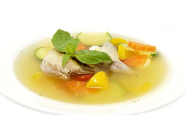 Křepelka polévku a zelenina — Stock fotografie