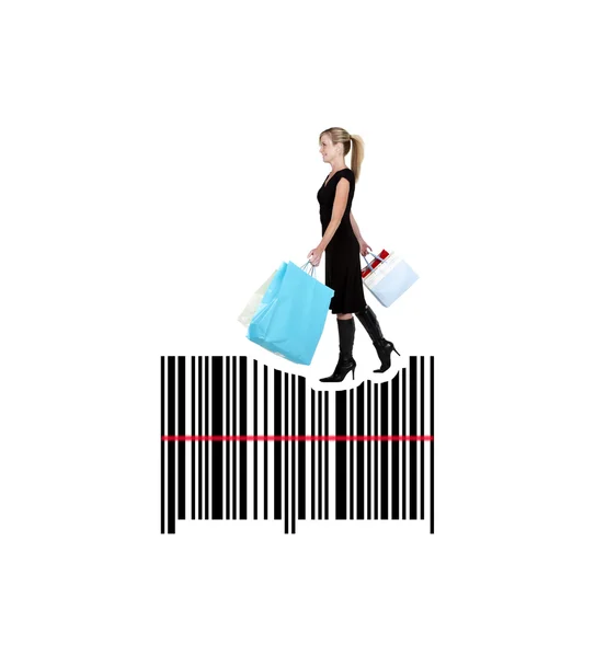 Attraktiv kvinna shopping — Stockfoto