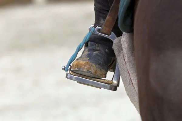 Close-up van een stijgbeugel Paardrijden — Stockfoto