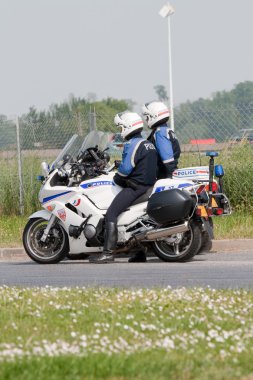 Police on motorcycles clipart