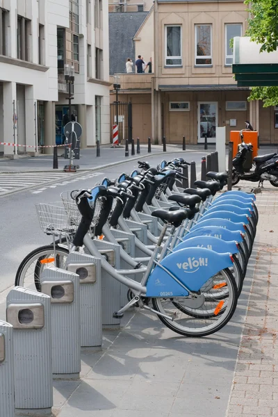 公共自行车在卢森堡. — 图库照片