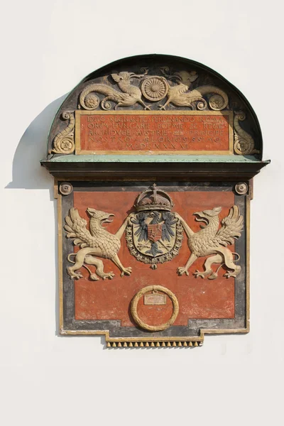 Hrad hofburg Imperial znak, Vídeň, — Stock fotografie