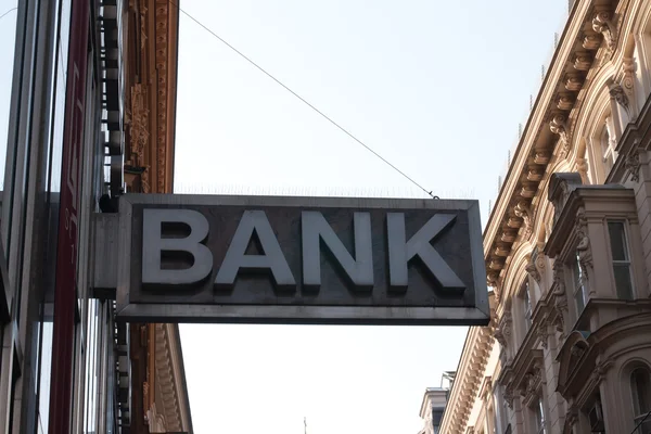 Stock image Bank business corporation office sign