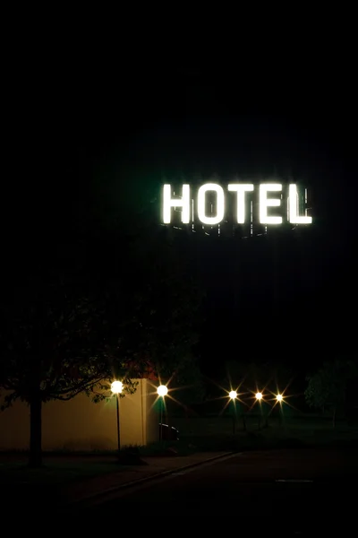 Illuminated signboard hotel