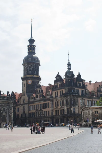 ドレスデンの中心、ドイツの歴史的建造物 — ストック写真