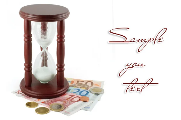 Hourglass and money — Stock Photo, Image