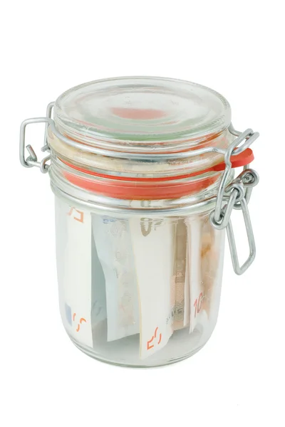 Glass jar with the money — Stock Photo, Image