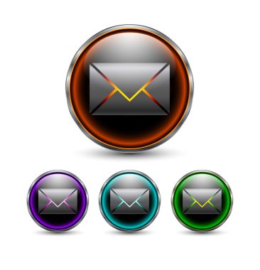 Message button. vector clipart