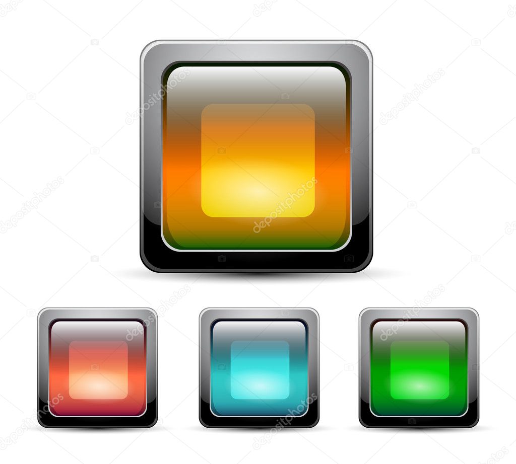 Vector glass square buttons