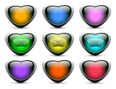 Button heart clipart