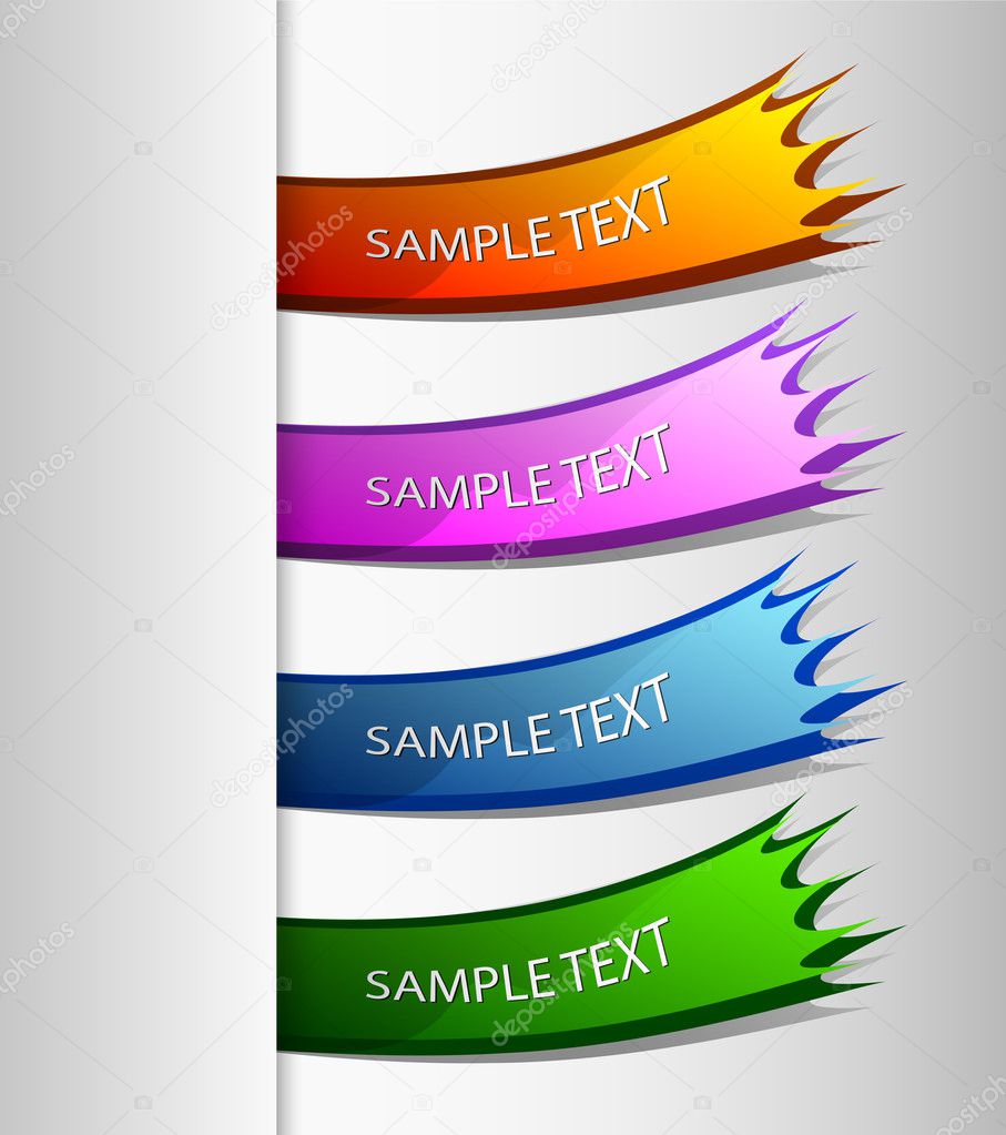Vector stickers with sample text