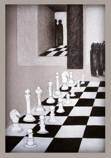 Ilustração de movimento de xadrez — Fotografia de Stock