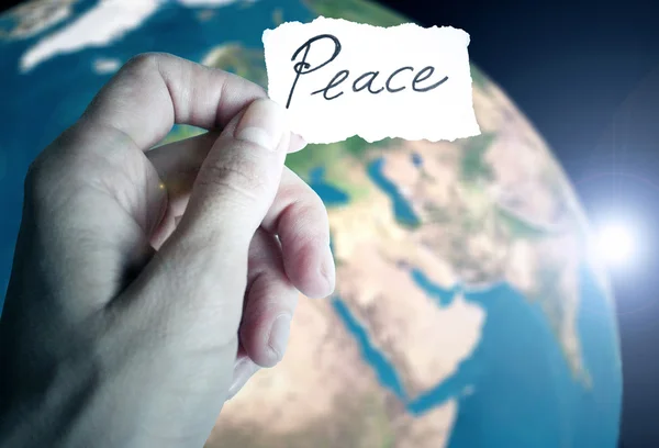 Vrede op aarde vanuit de ruimte — Stockfoto