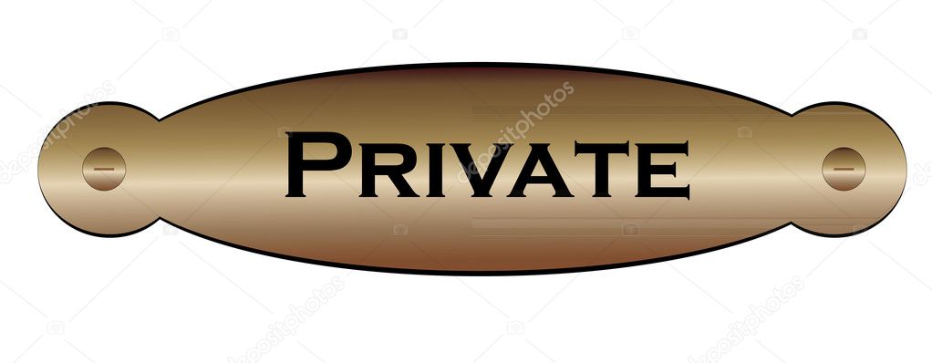 Door plate with private text