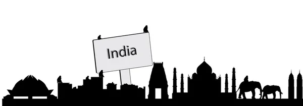 Skyline Índia — Vetor de Stock