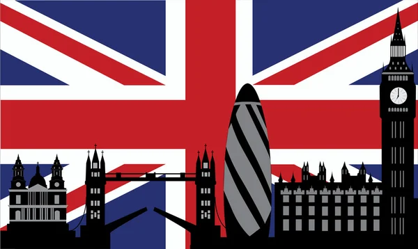 ロンドンと英国の旗 — ストックベクタ
