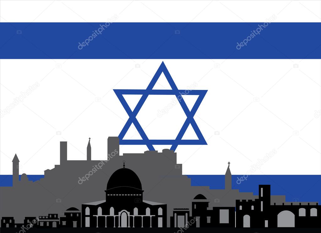 Israel and the flag with star of david